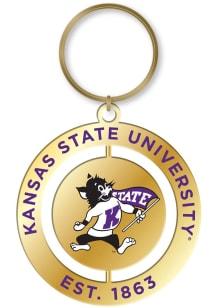 K-State Wildcats Retro Mascot Spinner Keychain - Purple