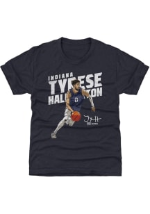 Tyrese Haliburton Indiana Pacers Youth Navy Blue Slant Player Tee