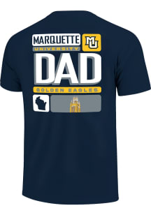 Marquette Golden Eagles Navy Blue Tiles Dad Short Sleeve T Shirt