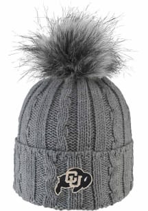 LogoFit Colorado Buffaloes Charcoal Alps Pom Womens Knit Hat