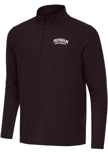 Antigua Rowan University Mens Brown Primary Logo Long Sleeve Qtr Zip Pullover