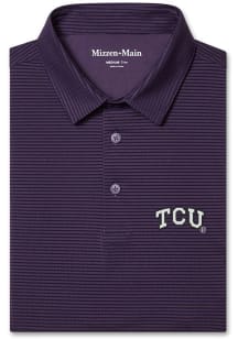 Mizzen+Main TCU Horned Frogs Mens Purple Copa Short Sleeve Fashion Polo