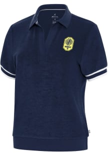 Antigua Nashville SC Womens Navy Blue Favorite Short Sleeve Polo Shirt
