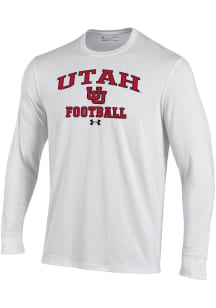 Under Armour Utah Utes White Football Football Performance Long Sleeve T Shirt