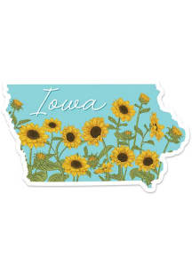 Iowa Sunflower State Shape Stickers - Blue