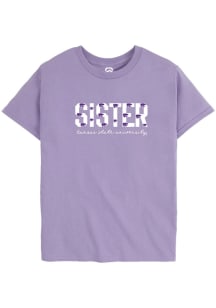 Summit Sportswear K-State Wildcats Girls Lavender Sister Short Sleeve Tee