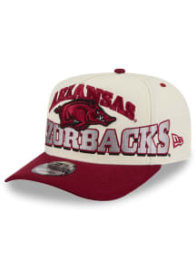 New Era Arkansas Razorbacks March Madness Big Font 9FIFTY A-Frame Adjustable Hat - Cream