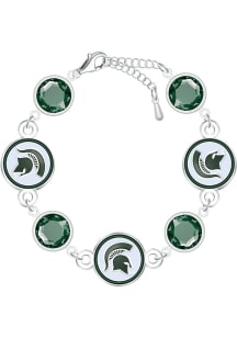 Michigan State Spartans Disc Beaded Womens Bracelet