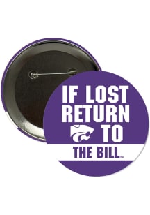 K-State Wildcats 3" If Lost Return To Snyder Stadium Button - Purple