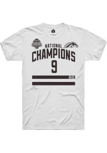 Zach Bade Western Michigan Broncos White NIL 2025 National Champions Shirzee Short Sleeve Player T..