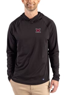 Cutter and Buck Miami RedHawks Mens Black Prospect Eco Big and Tall Hooded Sweatshirt