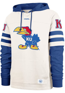 47 Kansas Jayhawks Mens White Split Zone Cornerback Lacer Fashion Hood