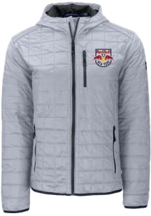 Cutter and Buck New York Red Bulls Mens Grey Rainier PrimaLoft Hood Filled Jacket