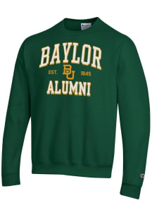 Champion Baylor Bears Mens Green Est Alumni Powerblend Long Sleeve Crew Sweatshirt