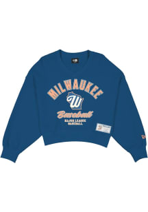 New Era Milwaukee Brewers Womens Light Blue City Connect Oversized Crew Sweatshirt
