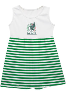 Vive La Fete Mexico National Team Baby Girls Green Stripe Short Sleeve Dress