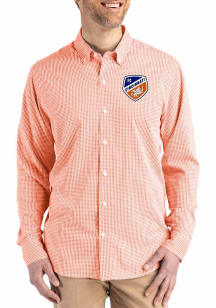 Cutter and Buck FC Cincinnati Mens Orange Skyline Long Sleeve Dress Shirt