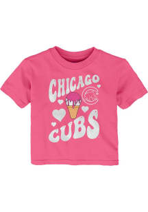Chicago Cubs Infant Girls Ice Cream Team Short Sleeve T-Shirt Pink