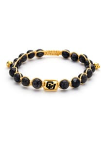 Colorado Buffaloes Stainless Steel Beaded Thread Mens Bracelet