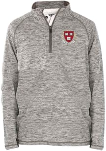 Harvard Crimson Youth Grey Mathew Long Sleeve Quarter Zip Shirt