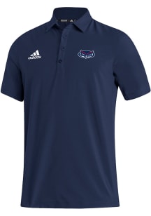 Adidas Florida Atlantic Owls Mens Navy Blue Heat Seal Stadium Coaches Short Sleeve Polo