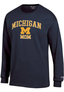 Champion Michigan Wolverines Navy Blue Mom Jersey Long Sleeve T Shirt