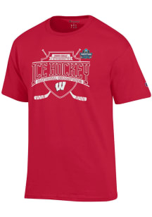 Champion Wisconsin Badgers Red Women's Hockey National Champs 2026 Jersey Short Sleeve T Shirt