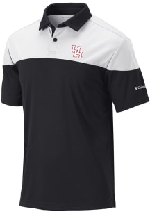 Columbia Houston Cougars Mens Black Heat Seal Omni Wick Best Ball Short Sleeve Polo