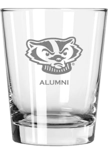 Wisconsin Badgers Alumni 15oz Rock Glass - White