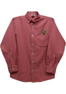 Vive La Fete Maryland Terrapins Baby Red Gingham Long Sleeve Polo
