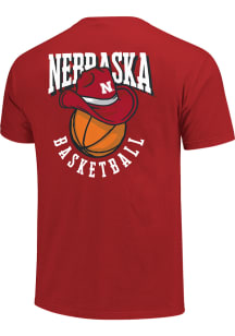 Nebraska Cornhuskers Womens Red Cowgirl Basketball Short Sleeve T-Shirt