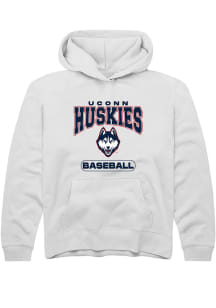 Summit Sportswear UConn Huskies Youth White Baseball Long Sleeve Hoodie