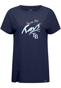 Levelwear Tampa Bay Rays Womens Navy Blue Influx Sizzle Short Sleeve T-Shirt