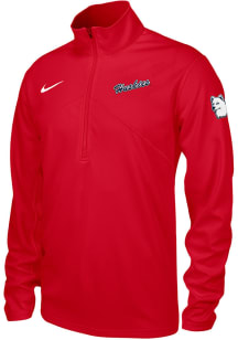 Nike UConn Huskies Mens Red Script Long Sleeve Qtr Zip Pullover