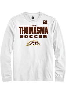 Heidi Thomasma Western Michigan Broncos White NIL Stacked Box Long Sleeve Player T Shirt