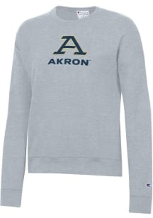 Champion Akron Zips Womens Grey Powerblend Crew Sweatshirt