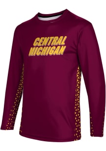 ProSphere Central Michigan Chippewas Maroon Geometric Long Sleeve T Shirt
