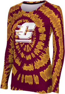 ProSphere Central Michigan Chippewas Womens Maroon Tie Dye LS Tee