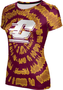 ProSphere Central Michigan Chippewas Womens Maroon Tie Dye Short Sleeve T-Shirt
