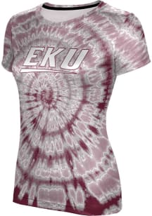 ProSphere Eastern Kentucky Colonels Womens Maroon Tie Dye Short Sleeve T-Shirt