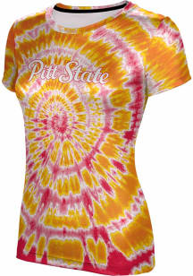 ProSphere Pitt State Gorillas Womens Red Tie Dye Short Sleeve T-Shirt
