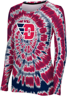 ProSphere Dayton Flyers Womens Navy Blue Tie Dye LS Tee
