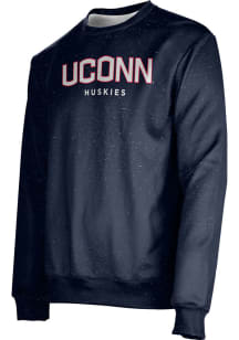 ProSphere UConn Huskies Mens Navy Blue Heather Long Sleeve Crew Sweatshirt