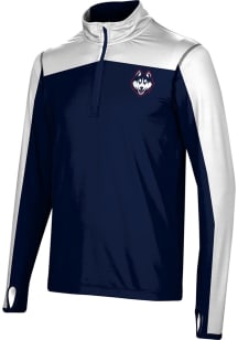 ProSphere UConn Huskies Mens Navy Blue Sharp Long Sleeve Qtr Zip Pullover