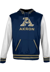 ProSphere Akron Zips Youth Blue Letterman Long Sleeve Hoodie