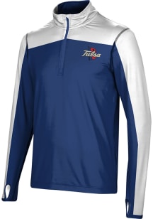 ProSphere Tulsa Golden Hurricane Mens Navy Blue Sharp Long Sleeve Qtr Zip Pullover