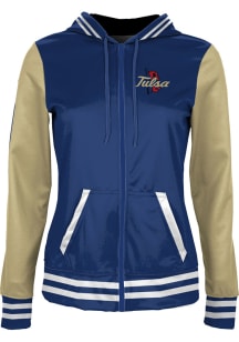 ProSphere Tulsa Golden Hurricane Womens Navy Blue Letterman Light Weight Jacket