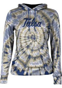 ProSphere Tulsa Golden Hurricane Womens Navy Blue Tie Dye Hooded Sweatshirt