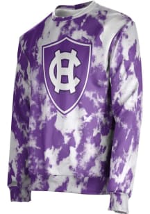 ProSphere Holy Cross Crusaders Mens Purple Grunge Long Sleeve Crew Sweatshirt