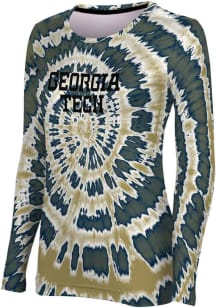 ProSphere GA Tech Yellow Jackets Womens Gold Tie Dye LS Tee